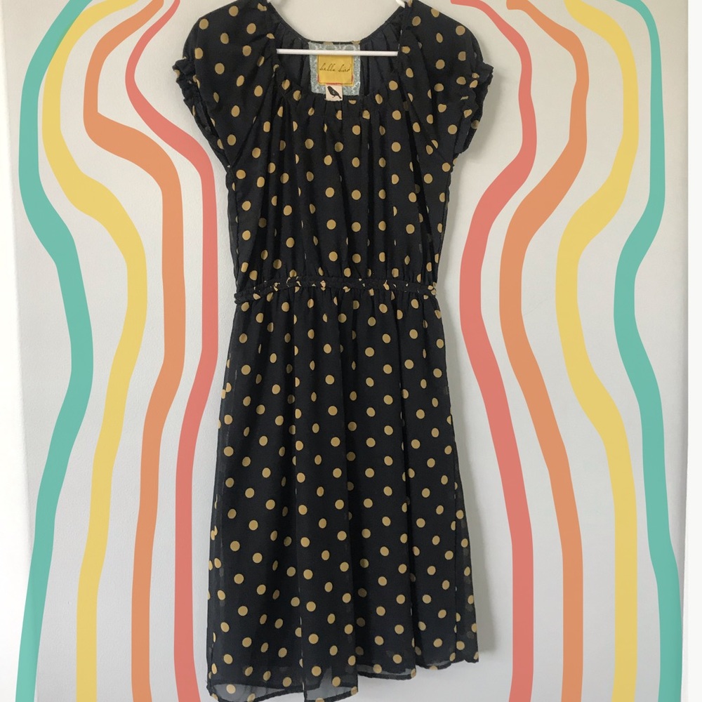 Navy and Mustard Braided Belt Midi